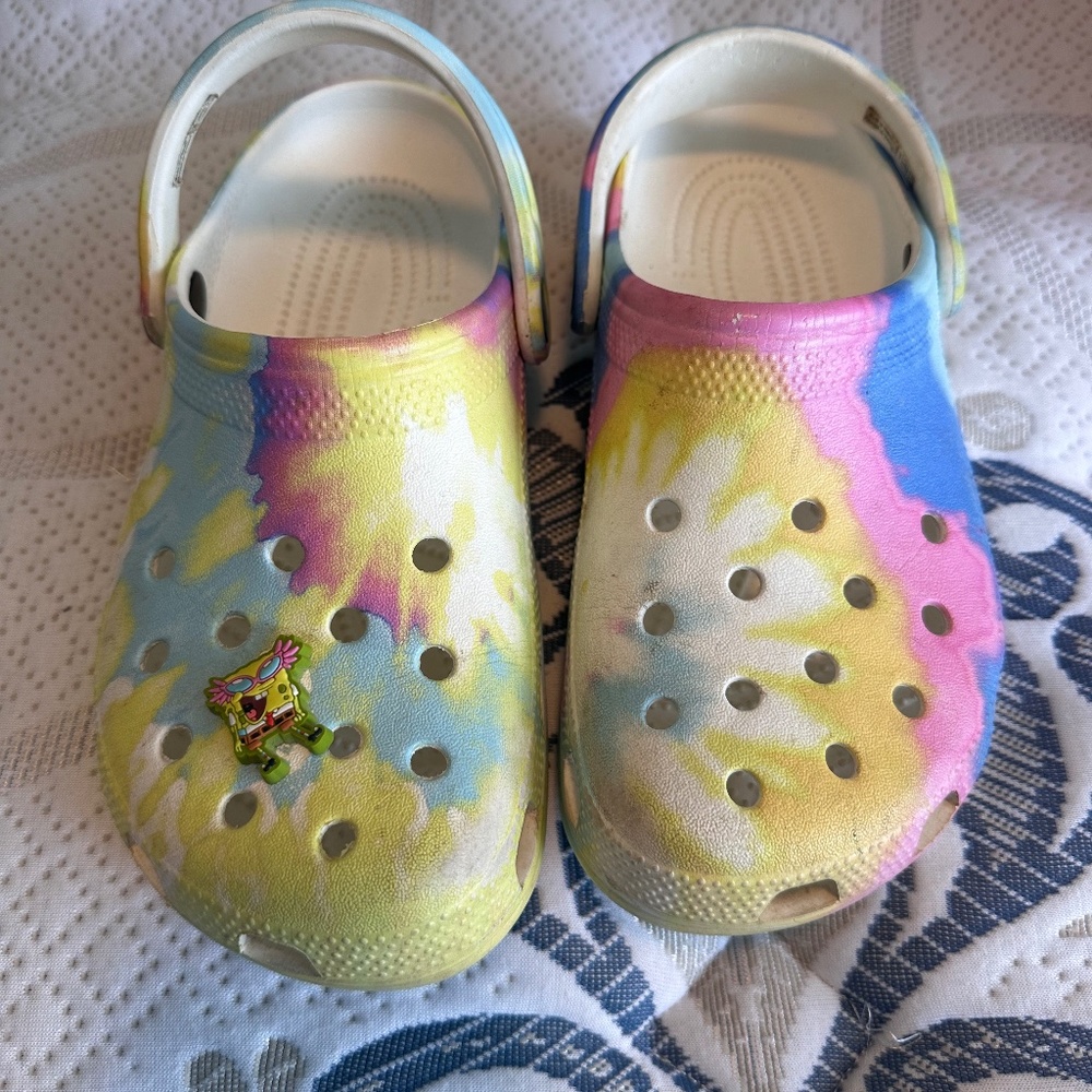Pastel Rainbow Tie dye Crocs